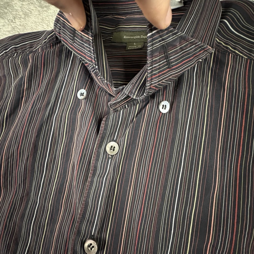 Ermenegildo Zegna Men's L Multicolor‎ Striped LS SEE DESCRIPTION - Picture 8 of 16